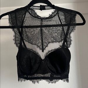 Victoria’s Secret 34DD black lace Dream Angels high neck
